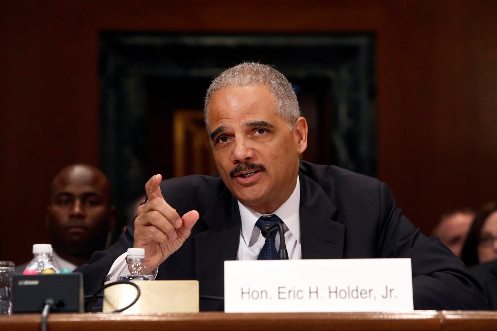 U.S. Attorney General Eric Holder testifies on Capitol Hill in Washington April 3, 2014.
