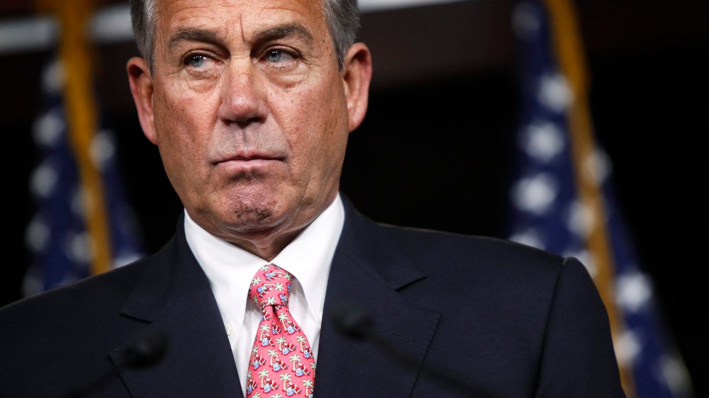 U.S. House Speaker John Boehner (R-OH) holds a news conference at the U.S. Capitol in Washington on Dec. 11, 2014.