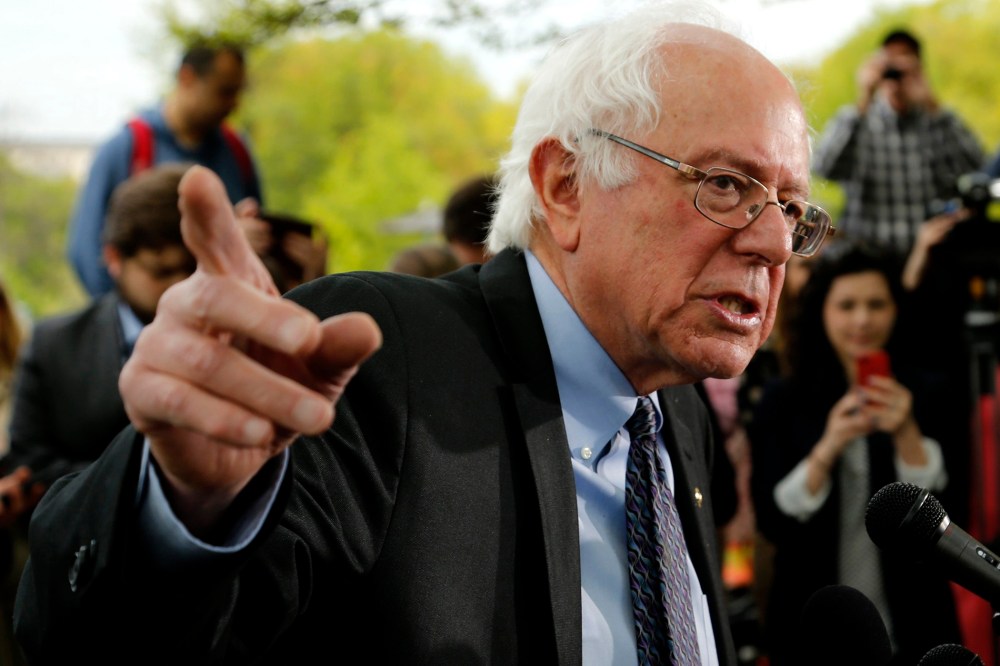 U.S. Senator Bernie Sanders (I-VT) holds a news conference after he announced his candidacy for the 2016 Democratic presidential nomination, on Capitol Hill in Washington on April 30, 2015. (Photo by Jonathan Ernst/Reuters)