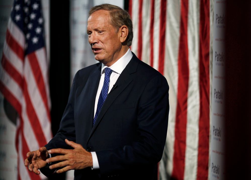 Republican presidential candidate and former New York Governor Pataki is interviewed prior to announcing candidacy for the 2016 Republican presidential nomination during event in Exeter, New Hampshire