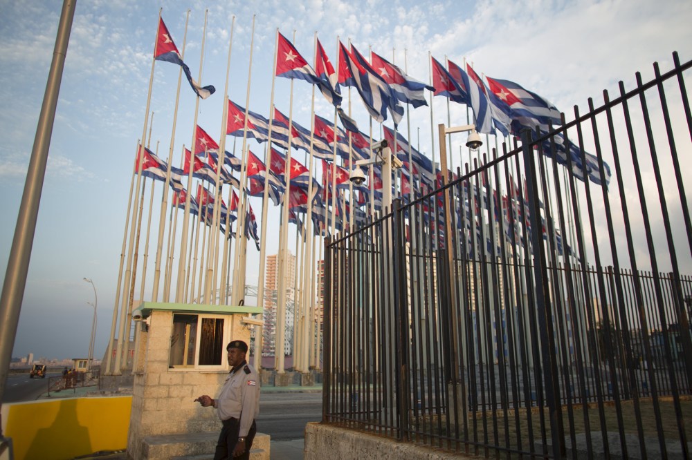 A security officer stands on the corner of the U.S. embassy in Havana July 27, 2015. (Photo by Alexandre Meneghini/Reuters)