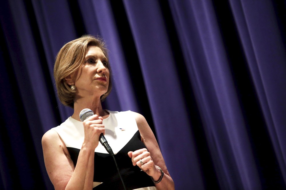 Republican presidential candidate Carly Fiorina speaks during a campaign event at the Jewish Federation of Greater Des Moines in Waukee, Iowa, Aug. 16, 2015. (Photo by Joshua Lott/Reuters)