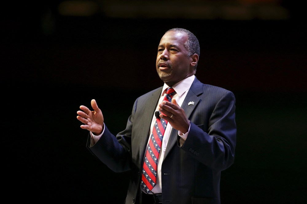 Republican candidate Dr. Ben Carson speaks during the Heritage Action for America presidential candidate forum in Greenville, S.C., Sept. 18, 2015. (Photo by Chris Keane/Reuters)