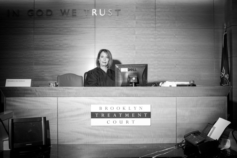 Judge Jo Ann Ferdinand in her courtroom at the Brooklyn Treatment Court, in Brooklyn, N.Y. (Photo by John Trotter for MSNBC)