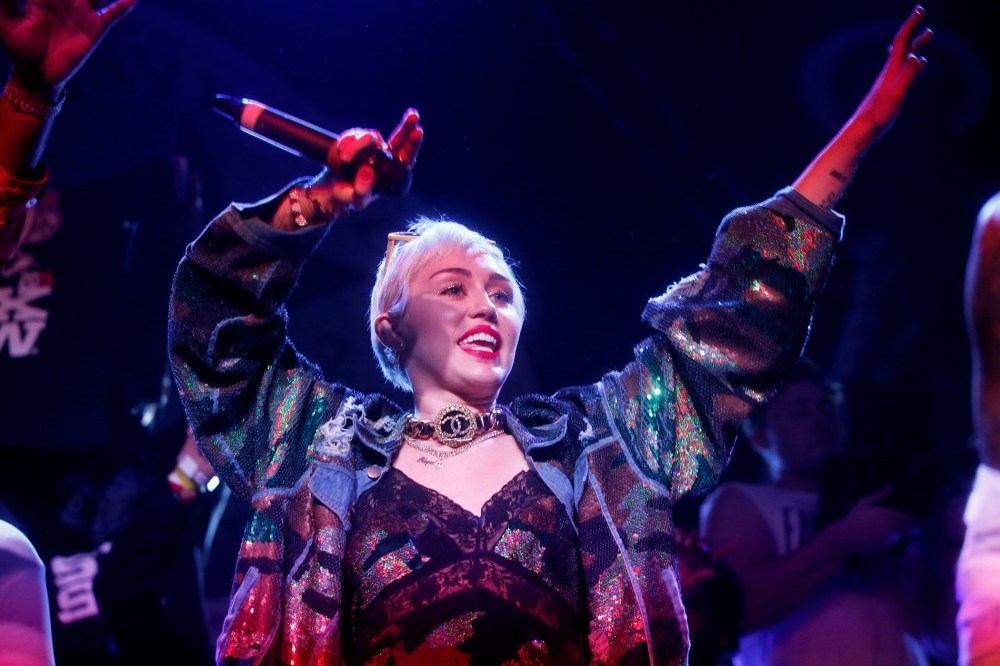 Miley Cyrus appears onstage at the SXSW Music Festival on March 19, 2015 in Austin, Texas.