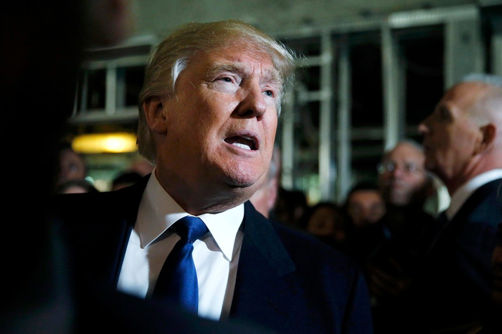 Republican U.S. presidential candidate Donald Trump speaks to reporters in Washington, D.C., March 21, 2016. (Photo by Jim Bourg/Reuters)