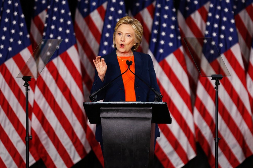 Democratic presidential candidate Hillary Clinton delivers a speech on national security in San Diego, Calif., June 2, 2016. (Photo by Mike Blake/Reuters)