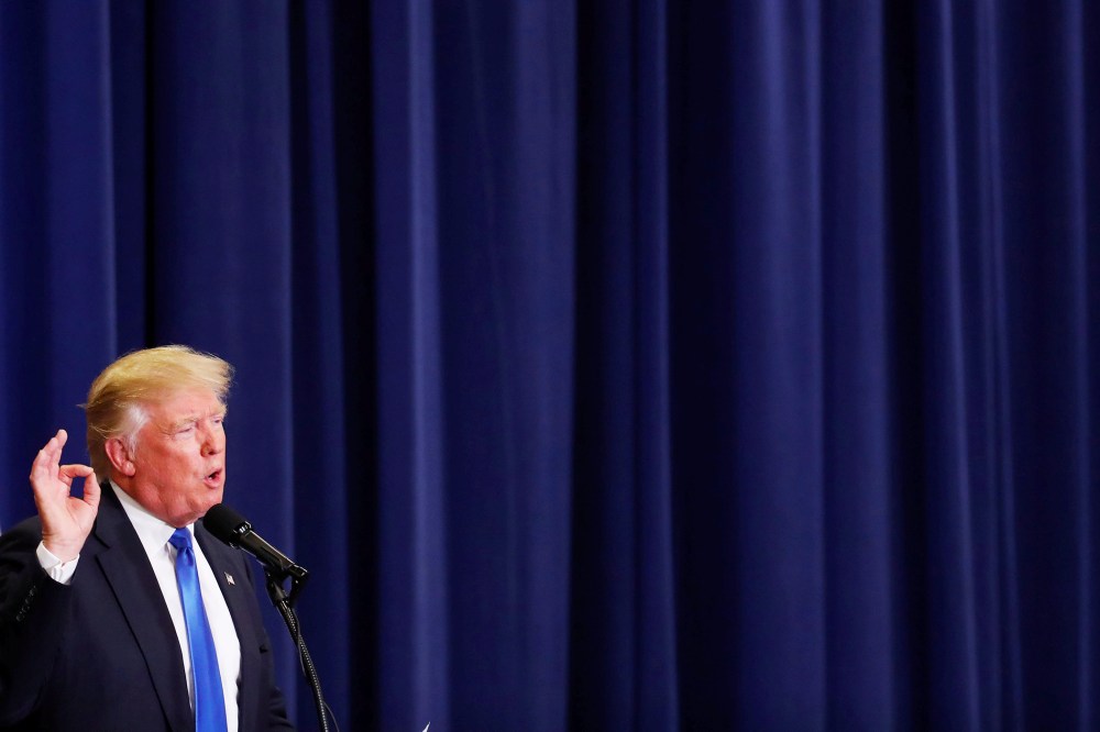 Republican presidential candidate Donald Trump speaks at a campaign rally on July 6, 2016 in Cincinnati, Ohio. (Photo by Aaron P. Bernstein/Reuters)