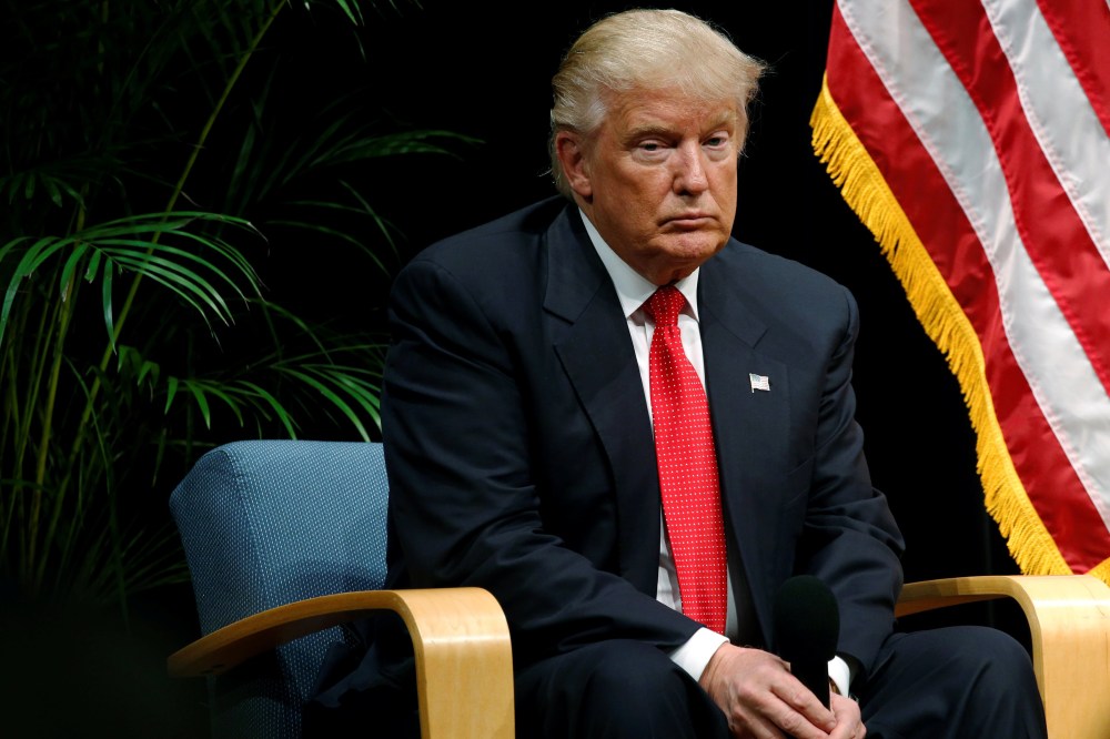 U.S. Republican presidential nominee Donald Trump holds a Hispanic Town Hall meeting with supporters, Sept. 27, 2016, in Miami, Fla. (Photo by Jonathan Ernst/Reuters)