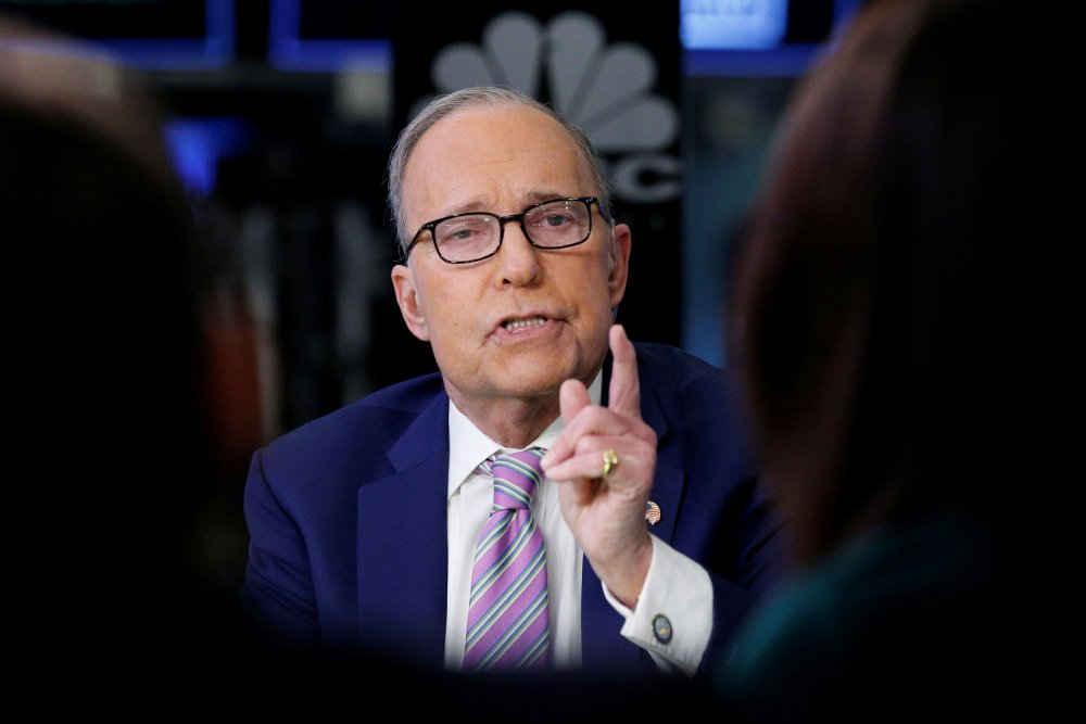 Economic analyst Lawrence "Larry" Kudlow appears on CNBC at the New York Stock Exchange, (NYSE) in New York, March 7, 2018.
