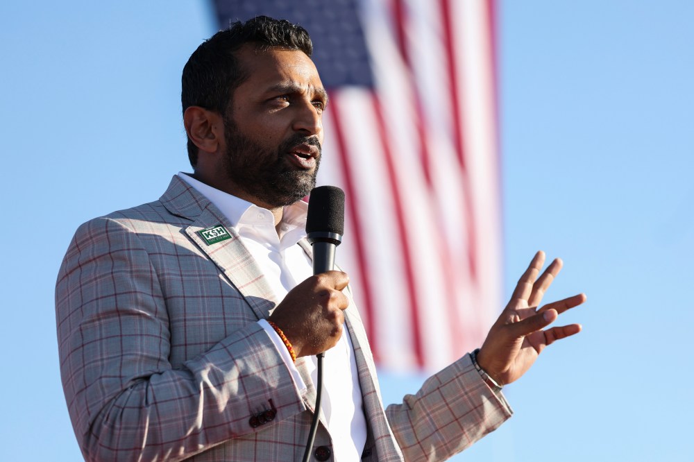 Former Chief of Staff to the Department of Defense Kash Patel speaks during a campaign rally in Minden, Nevada on Oct. 8, 2022.
