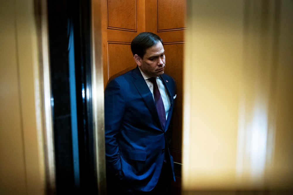 Sen. Marco Rubio, R-Fla., arrives for a vote in the Capitol on Dec. 2, 2021.