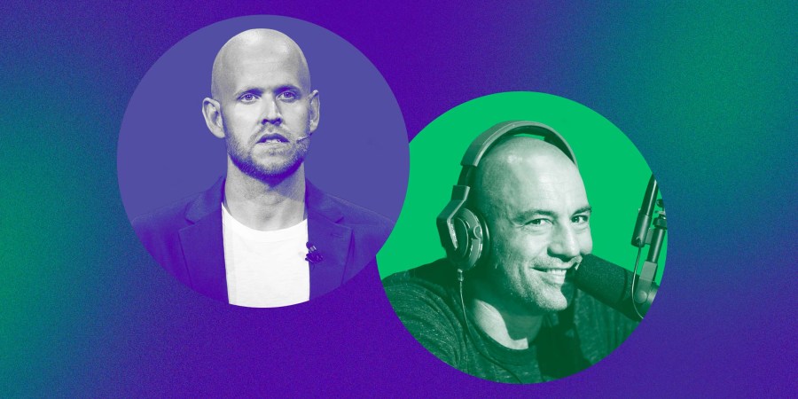 Photo Illustration: Spotify CEO Daniel Ek and Joe Rogan