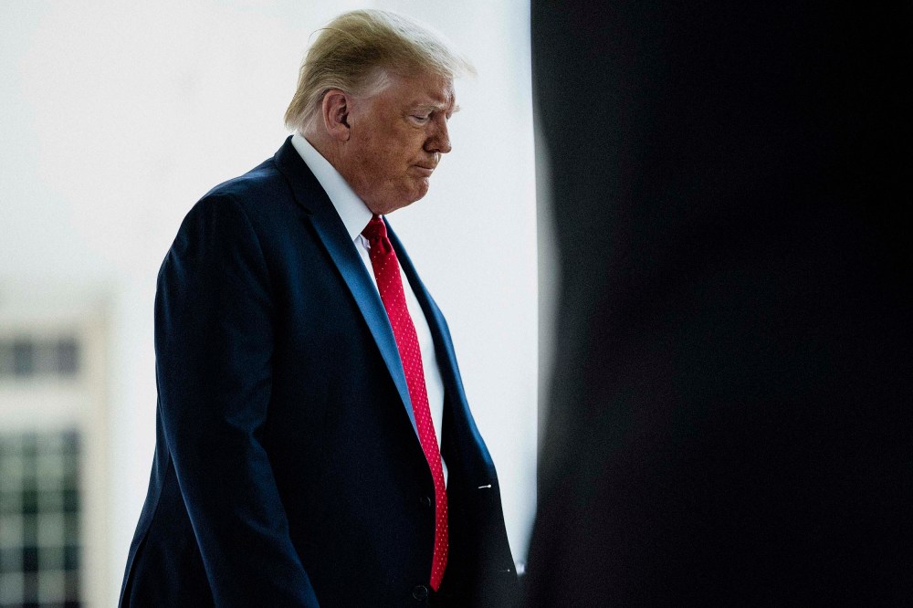 Donald Trump arrives at the Rose Garden at the White House on June 16, 2020 in Washington, DC.