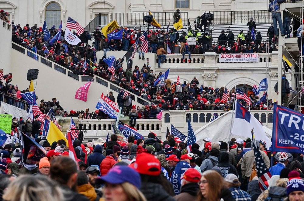WASHINGTON, DC - JANUARY 6: Protesters take over the Inaugural