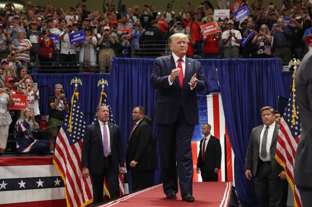 Image: Former President Trump Campaigns With House Candidate Sarah Palin And Senate Candidate Kelly Tshibaka In Anchorage, Alaska
