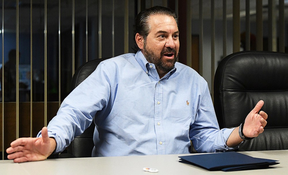 Arizona Attorney General Mark Brnovich speaks at the Yuma Sun offices in Yuma, Ariz. on June 2, 2022. (Randy Hoeft/The Yuma Sun via AP)