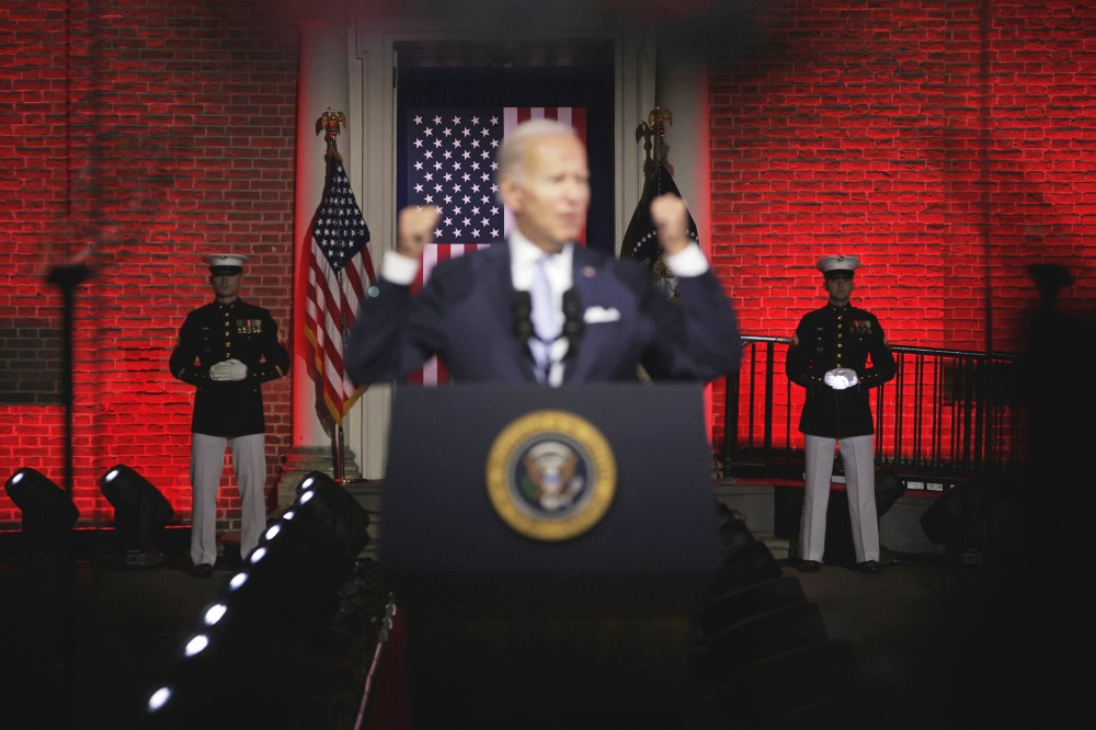 President Biden During Primetime Speech Outside Philadelphia's Independence National Historical Park