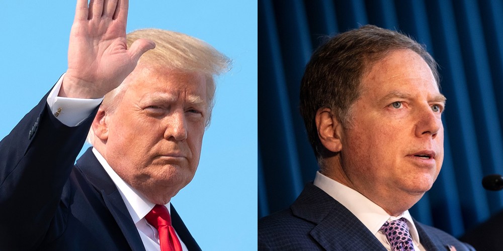 Photo diptych: Donald Trump and Geoffrey S. Berman