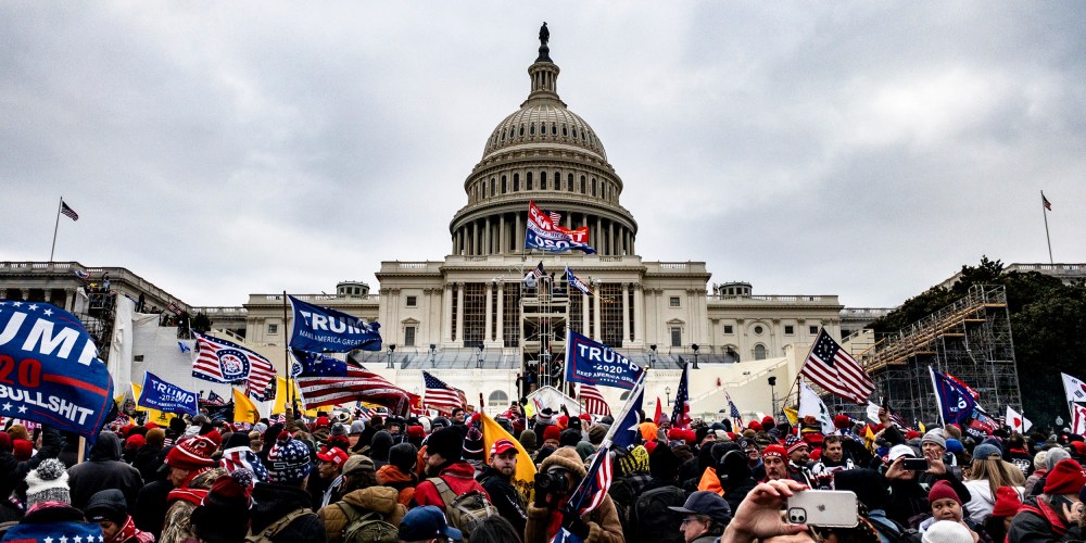 Supporters of then-President Donald Trump storm the Capitol