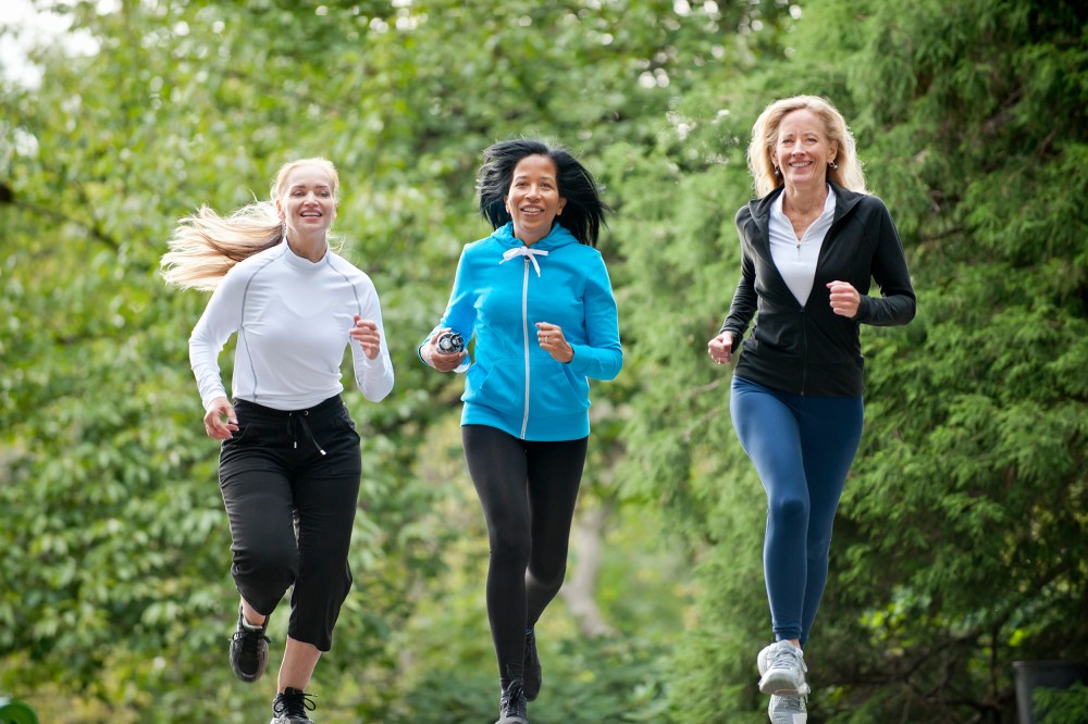Older women running in park