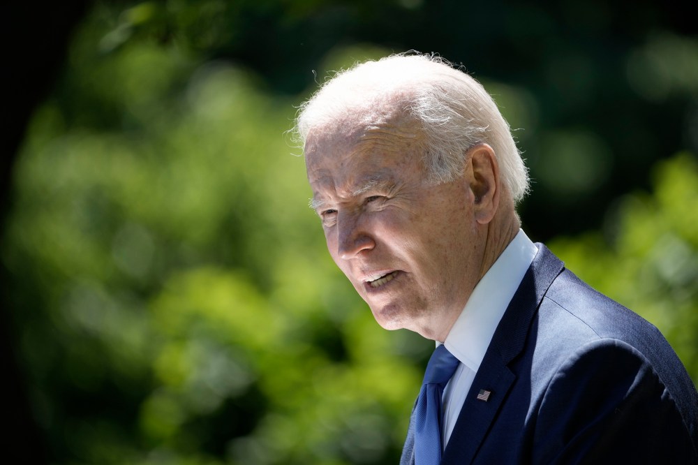 President Joe Biden in the Rose Garden of the White House May 9, 2022 in Washington, DC.