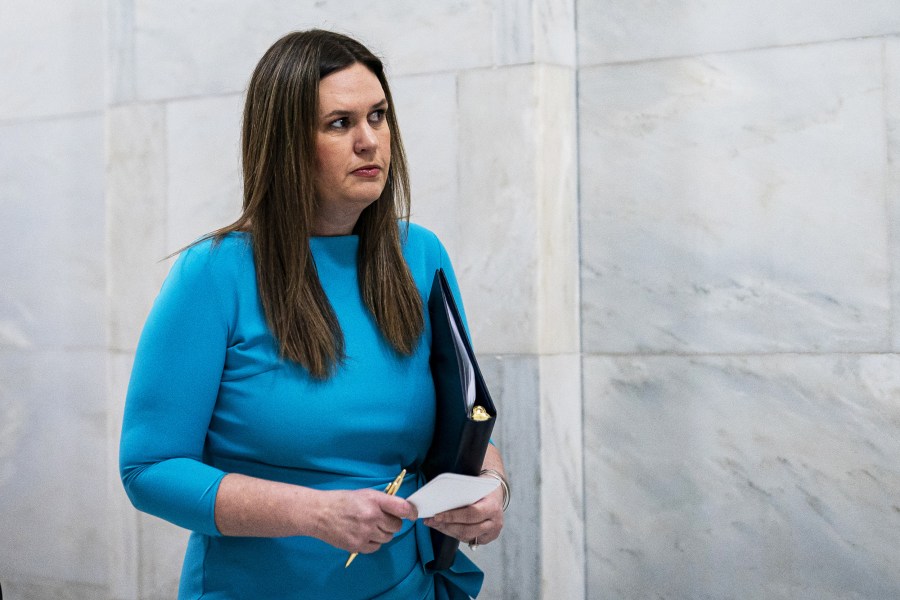 Gov. Sarah Huckabee Sanders at the Arkansas State Capitol