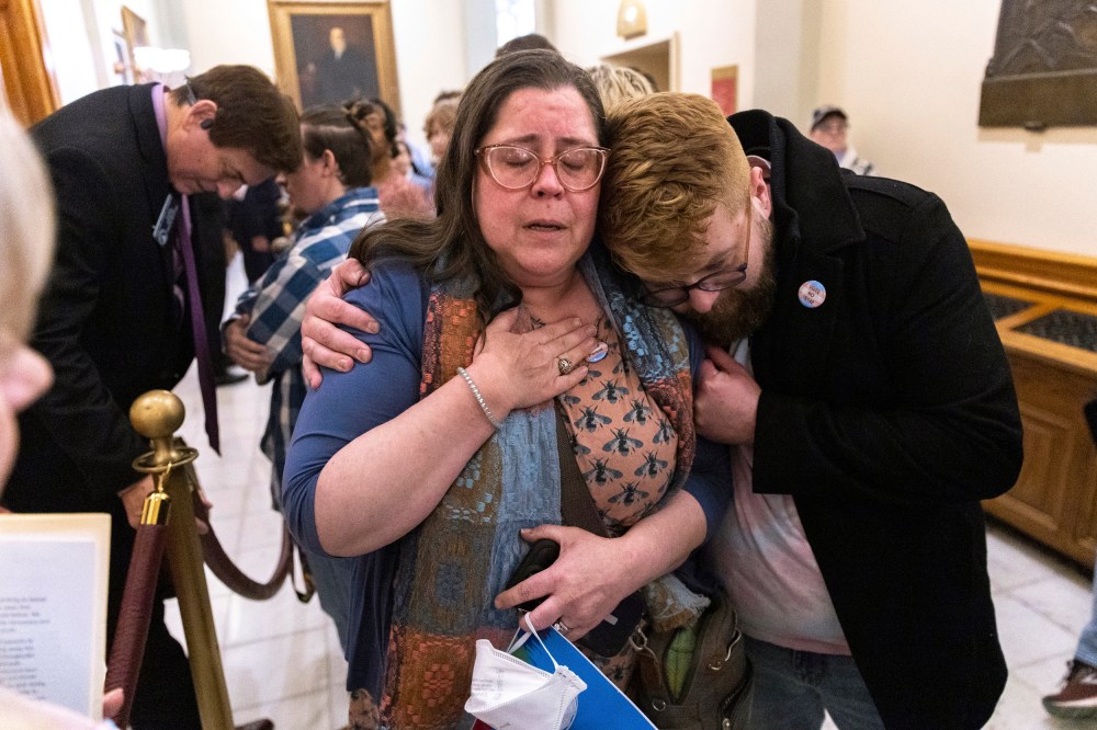 Activists appeared at the Capitol to protest SB 140, a bill sponsored by Summers that would prevent medical professionals from giving transgender children certain hormones or surgical treatment.
