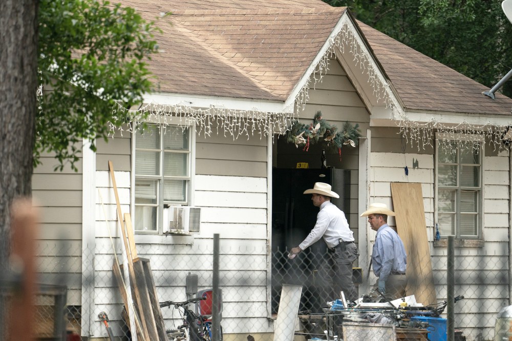 CLEVELAND, TX - APRIL 29: Law enforcement respond to a crime scene where five people, including an 8-year-old child, were killed after a shooting inside a home on April 29, 2023 in Cleveland, Texas. The alleged gunman, who is not yet in custody, used an AR-15 style rifle to shoot his neighbors which also left at least three others injured. (Photo by Go Nakamura/Getty Images)