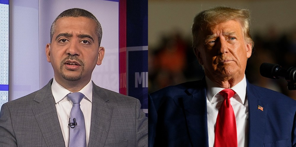 Mehdi Hasan. Former President Donald Trump.