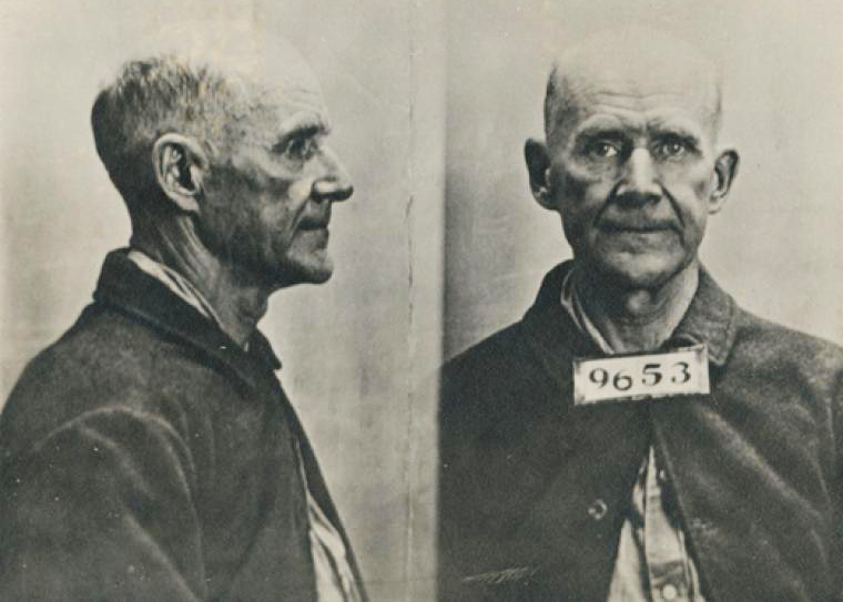 Booking photos of Eugene Debs.