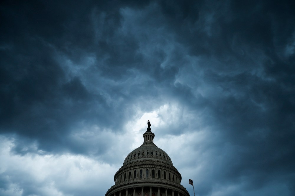 Storm clouds roll over the Capitol on July 25, 2022.