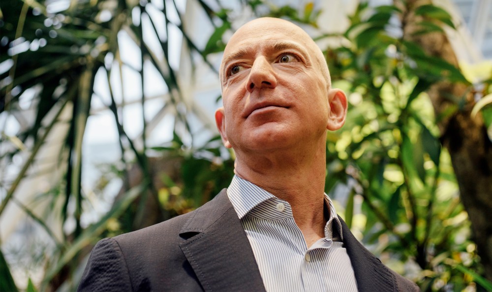 Jeff Bezos during the grand opening at the Amazon Spheres in Seattle, Wash. on January 29, 2018.