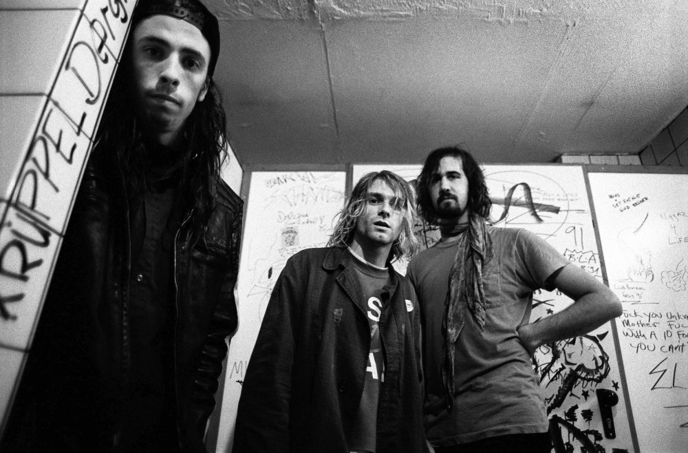 Dave Grohl, Kurt Cobain and Krist Novoselic of Nirvana