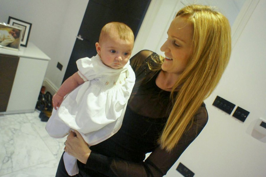 Lucy Goff with her first child.