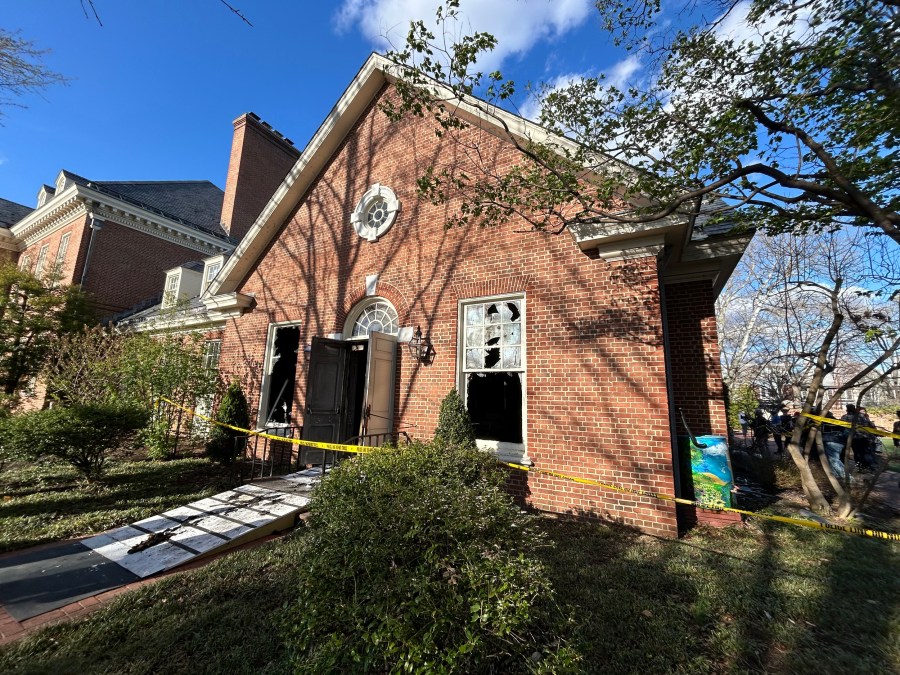 Scenes of damage from Gov. Josh Shapiro's Pennsylvania residence.