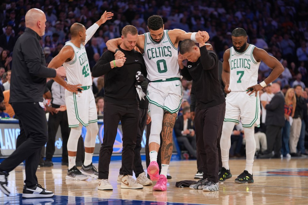 Celtics Knicks Basketball Jayson Tatum injury injured