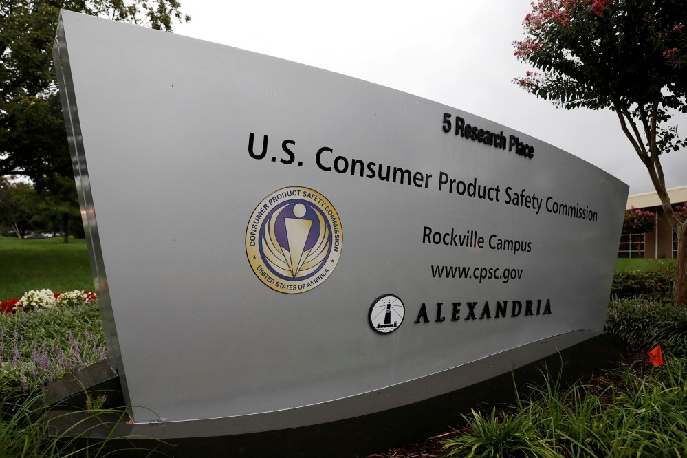 Signage is seen outside of the U.S. Consumer Product Safety Commission in Rockville, Md., August 31, 2020.