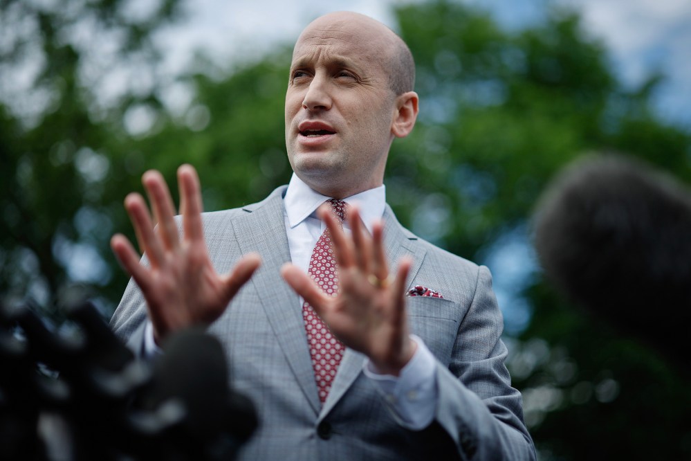 Deputy Chief Of Staff Stephen Miller Speaks To Press At The White House