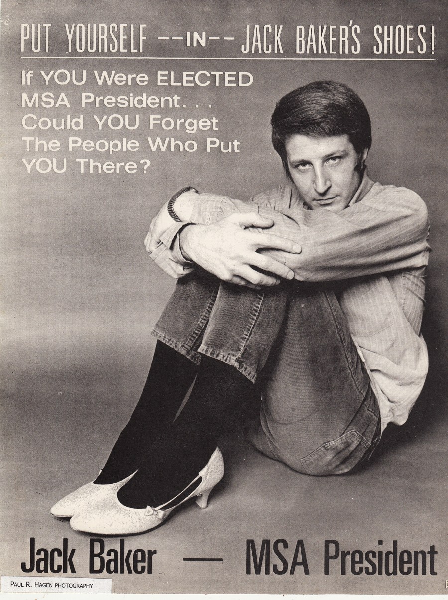 Jack Baker, a law student, won the election in 1971 in what he hailed as a victory for 