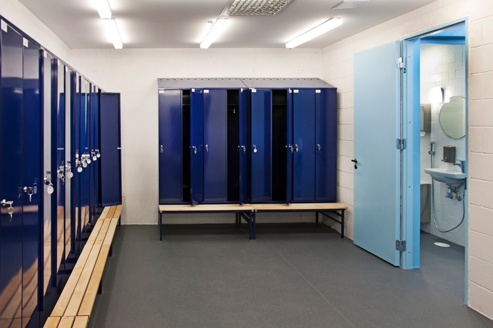 A school's sports locker room. (Photo by Jaak Nilson/Corbis)