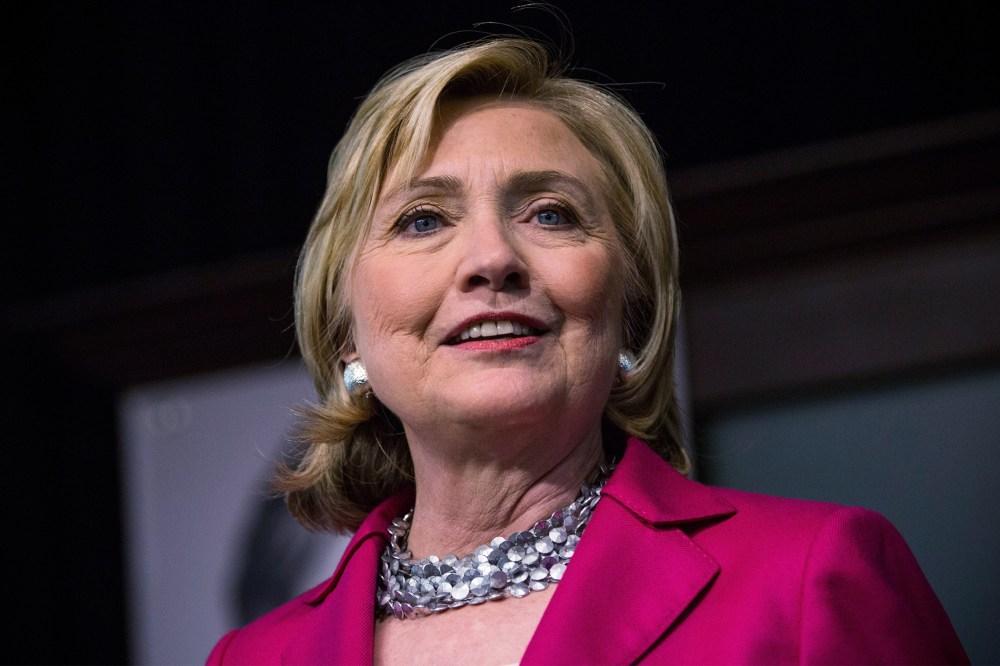 Hillary Clinton speaks to a crowd during a book signing for her new book, "Hard Choices" at a Barnes & Noble on June 10, 2014 in New York City.