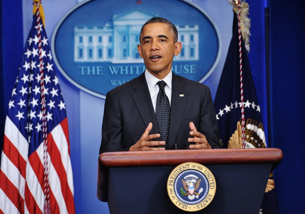 President Barack Obama speaks during a press conference in the Brady Briefing Room of the White House on Nov. 21, 2013 in Washington, DC.