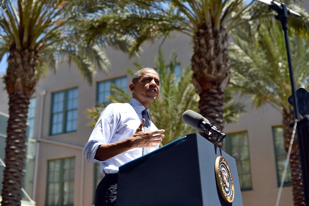 President Barack Obama speaks on economy at Los Angeles Trade-Technical College in Los Angeles, Calif., on July 24, 2014.