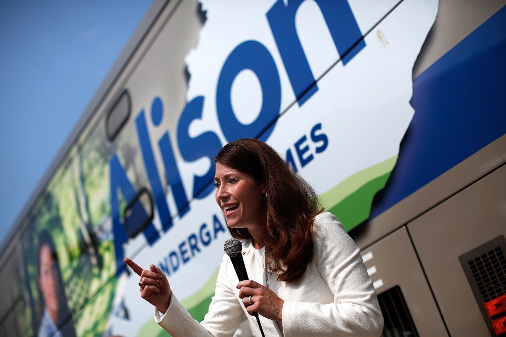 Kentucky's Democratic U.S. Senate nominee, and Kentucky Secretary of State, Alison Lundergan Grimes speaks at the opening of her Paducah campaign office Aug. 1, 2014 in Paducah, Ky. (Photo by Win McNamee/Getty)