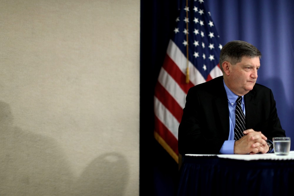 New York Times reporter James Risen participates in a news conference, at the National Press Club on Aug. 14, 2014 in Washington, DC.