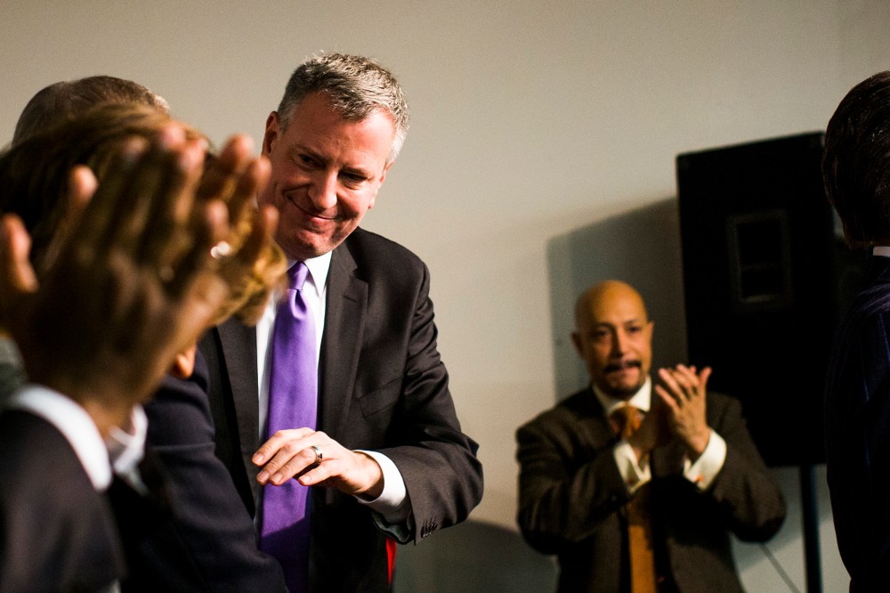 Mayor elect Bill de Blasio attends an event at the National Action Network in Harlem, Dec. 7, 2013.