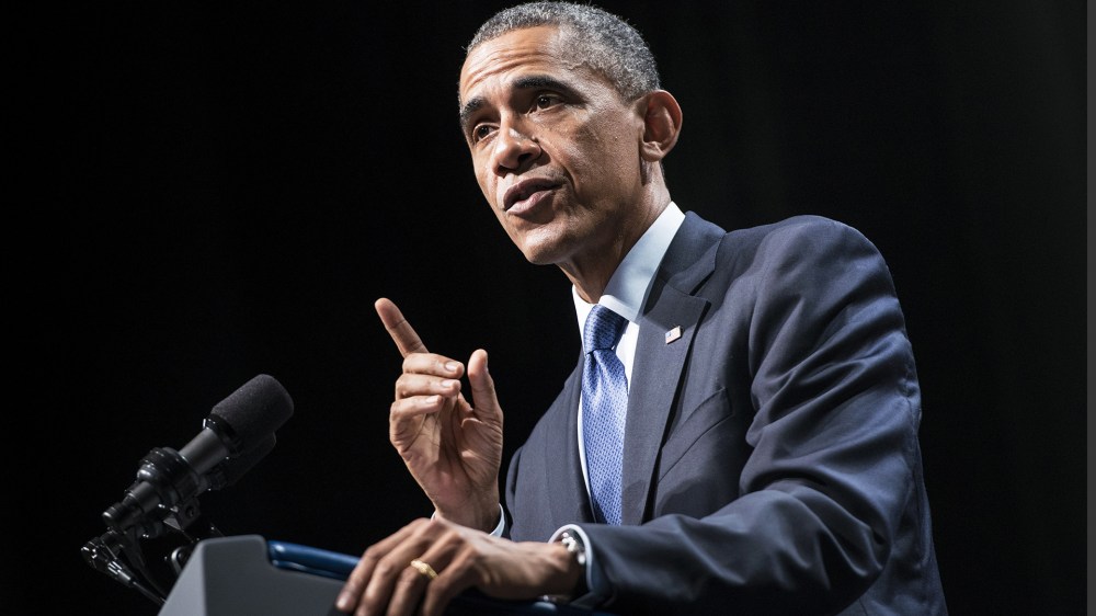 President Barack Obama speaks at an event on Oct. 2, 2014 in Evanston, Ill. (Photo by Brendan Smialowski/AFP/Getty)