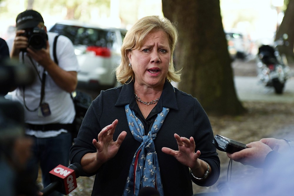 Sen. Mary Landrieu (D-La.) speaks with the media after voting on Nov. 4, 2014 in New Orleans, La. (Photo by Stacy Revere/Getty)