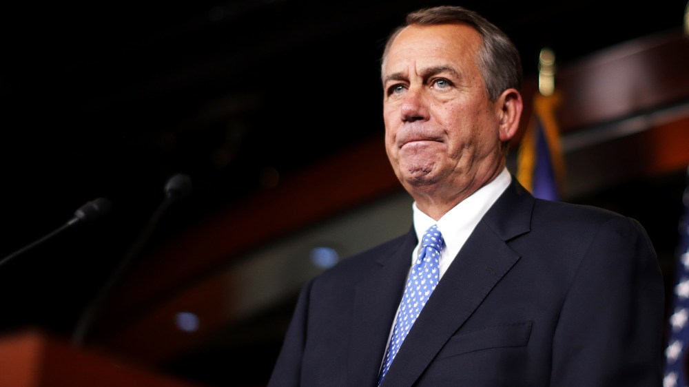 Speaker of the House John Boehner (R-OH) holds a news conference at the U.S. Capitol on Nov. 13, 2014 in Washington, D.C. (Photo by Chip Somodevilla/Getty)